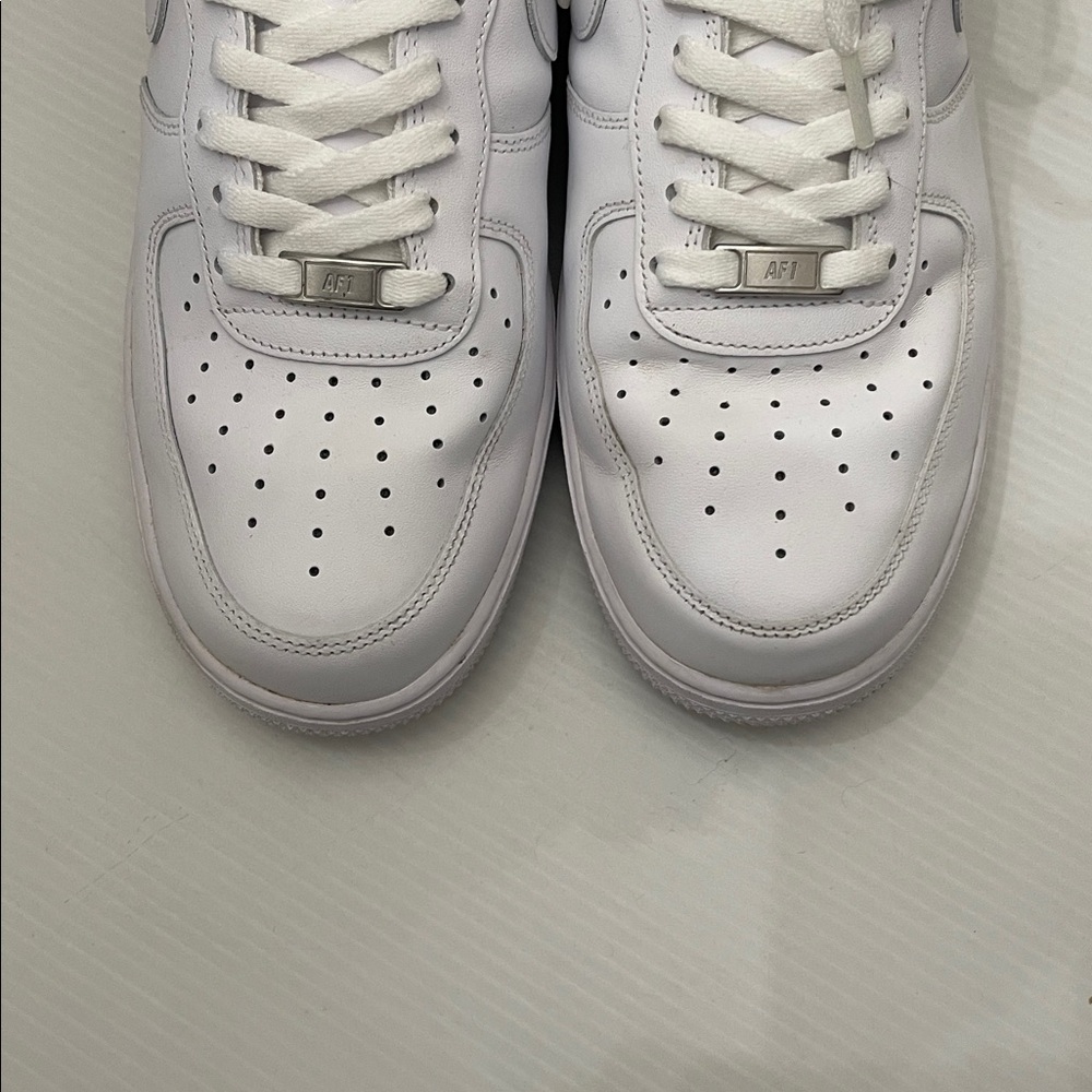 Nike Air Force 1 Low White Sneakers Men’s Size 12 - Picture 8 of 14